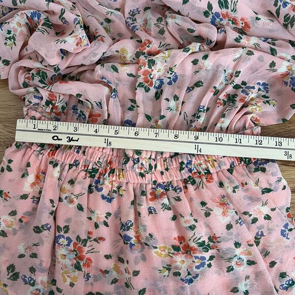 Loveshackfancy Popover Sunset Pink Floral Silk Mini Dress Size S - Picture 12 of 14